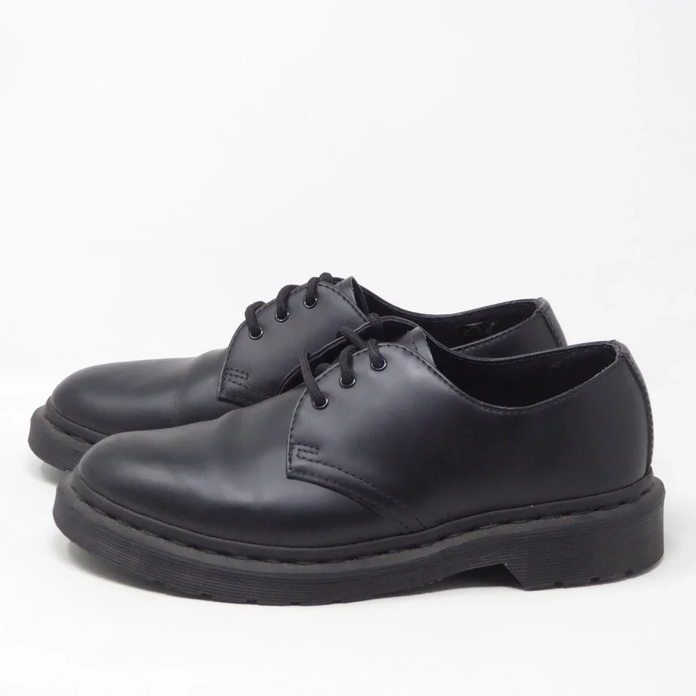 Dr. Martens Womens 1461 Mono Oxford Black Smooth Leather Shoes Size 7